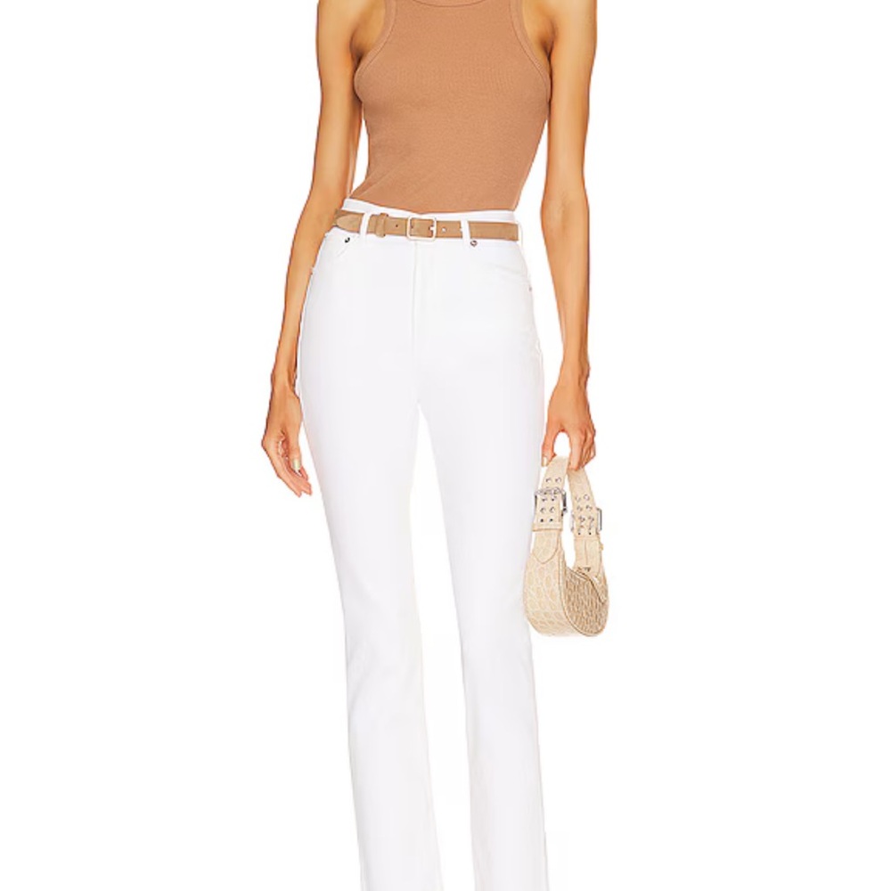 AGOLDE Riley Long Sour Cream White High-Waisted Jeans NWT Price is temp. Lowest